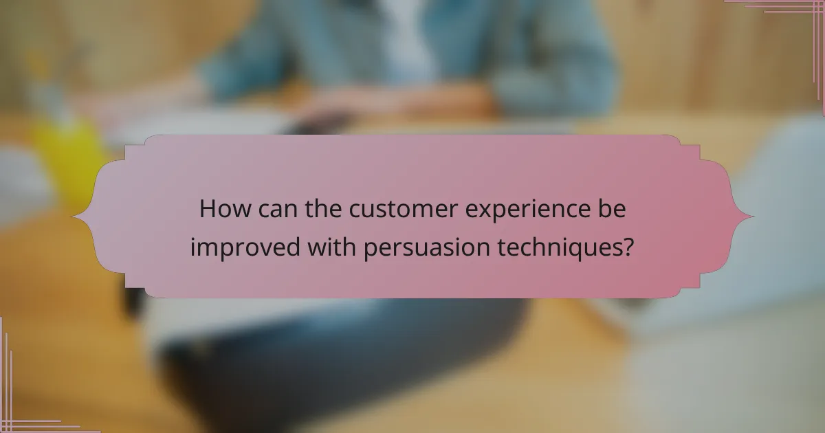 How can the customer experience be improved with persuasion techniques?