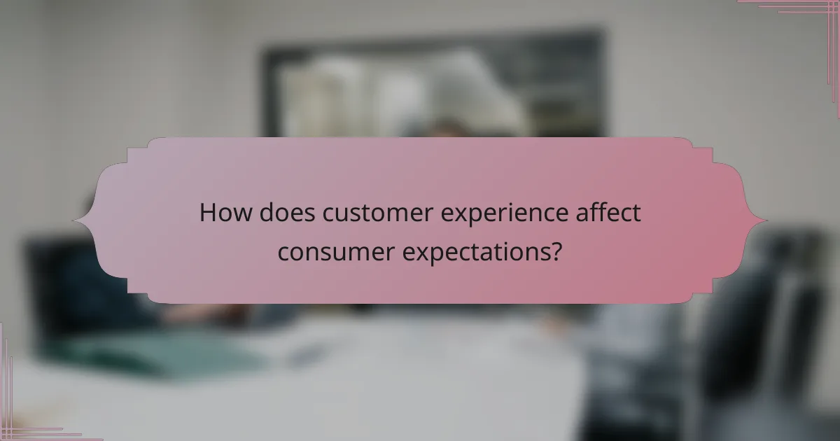 How does customer experience affect consumer expectations?