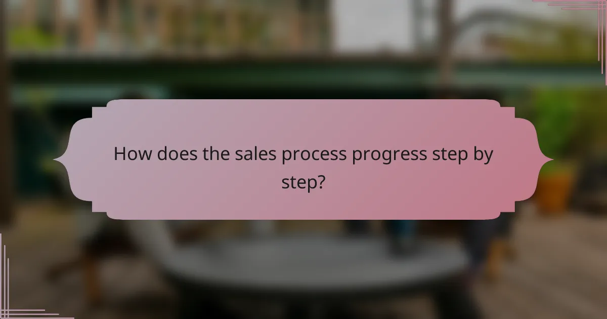 How does the sales process progress step by step?