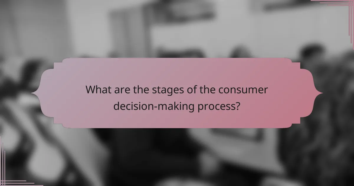 What are the stages of the consumer decision-making process?