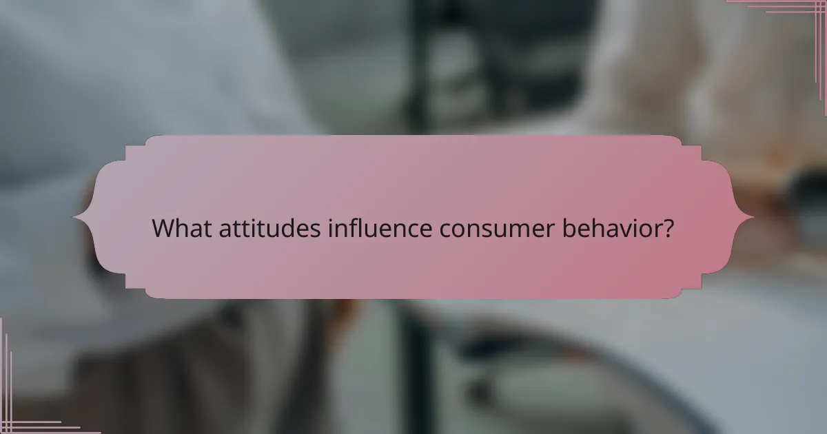 What attitudes influence consumer behavior?